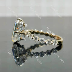 Doveggs Emerald Pave 3/4 Eternity Lab Grown Diamond Engagement Ring