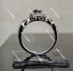 Sassanach pear pave moissanite engagement ring