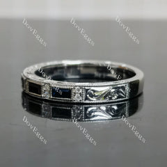 Doveggs baguette channel pave moissantie and birthstone wedding band-3.3mm band width