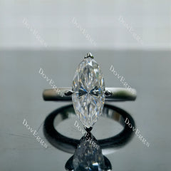 Doveggs Marquise Modified H&A cut hidden halo moissanite engagement ring