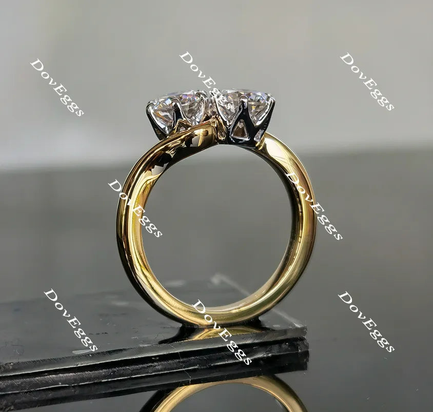 Doveggs round curved band moissanite engagement ring