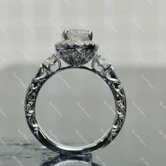 (size 7.75)Doveggs 2ct GHI color oval moissanite engagement SS ring