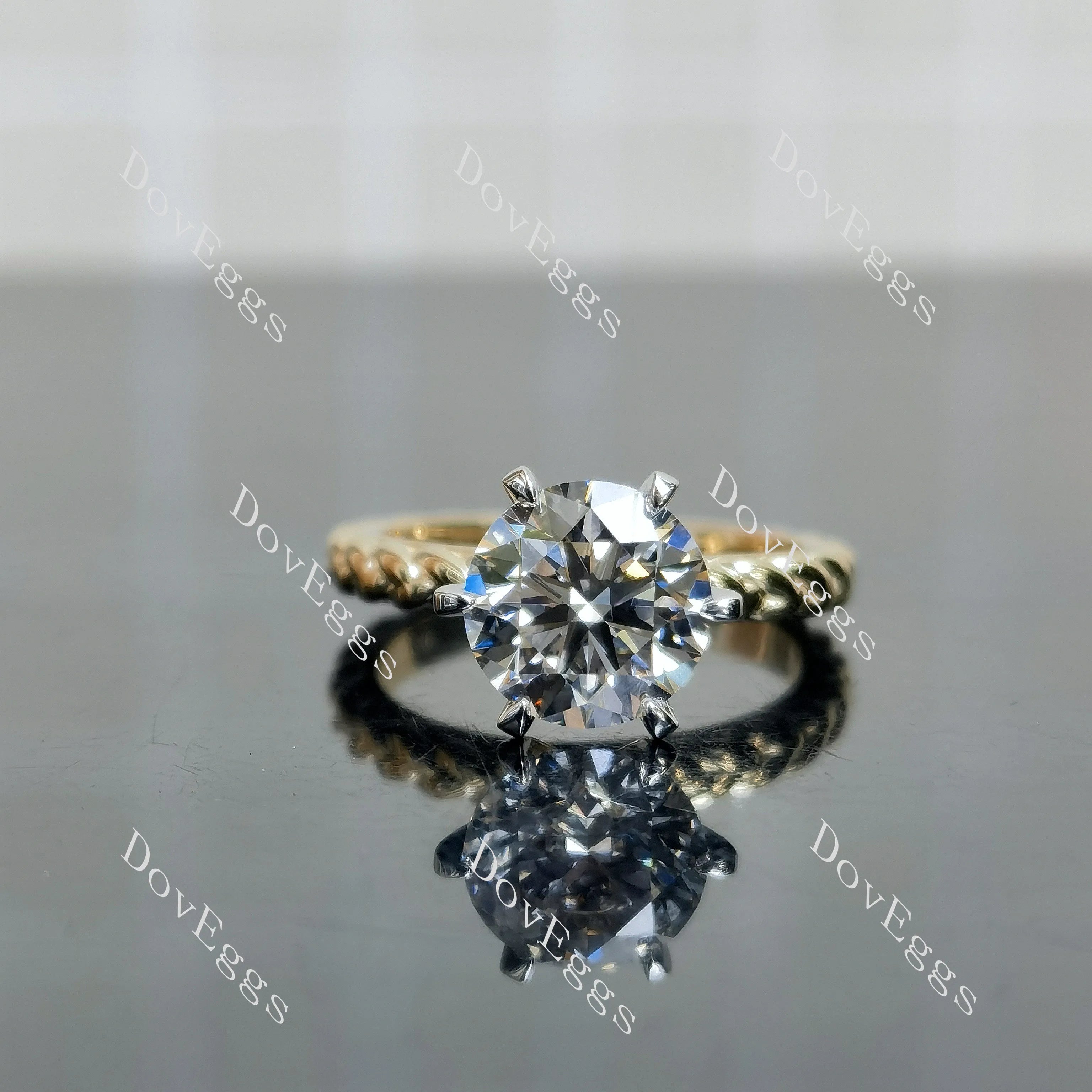 Doveggs Round Solitaire Braided Lab Grown Diamond Engagement Ring