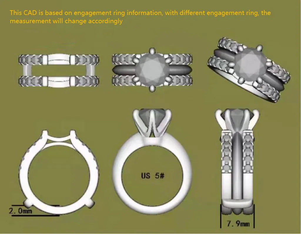 Karen's happy decision round moissanite/lab grown diamond enhancer/wedding band