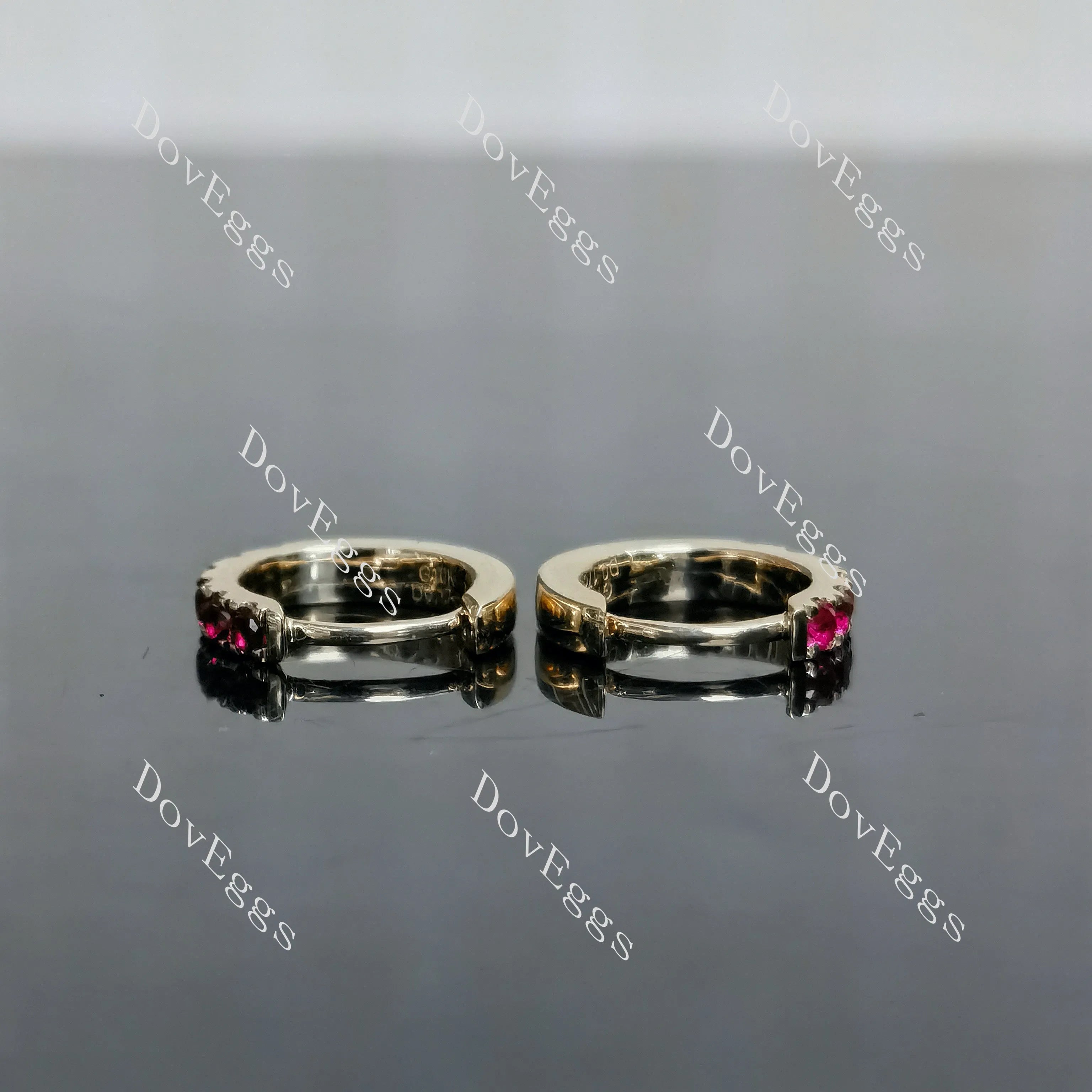 Doveggs round colored gem/lab grown diamond hoop earrings for women