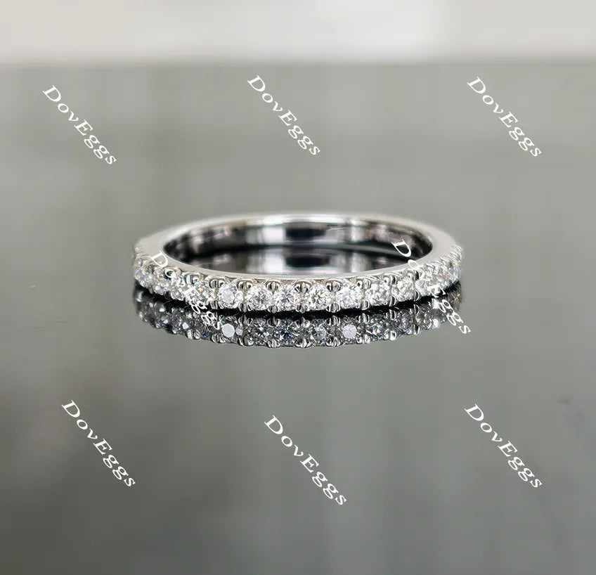 Doveggs half eternity pave moissanite/lab grown diamond wedding band(one piece of wedding band only)-1.8mm band width