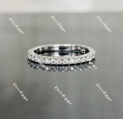 Doveggs half eternity pave moissanite/lab grown diamond wedding band(one piece of wedding band only)-1.8mm band width