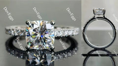 Doveggs cushion paved moissanite engagement ring
