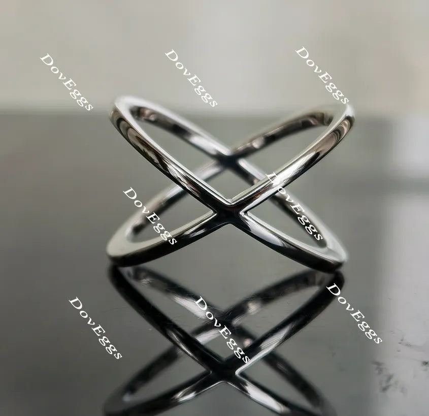 Doveggs half eternity pave moissanite/lab grown diamond wedding band-17mm band width