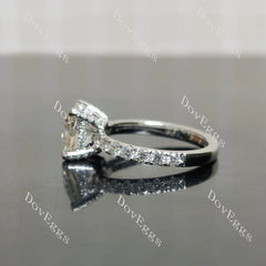 (size 4.75) Doveggs sterling silver 2ct Cushion moissanite engagement ring
