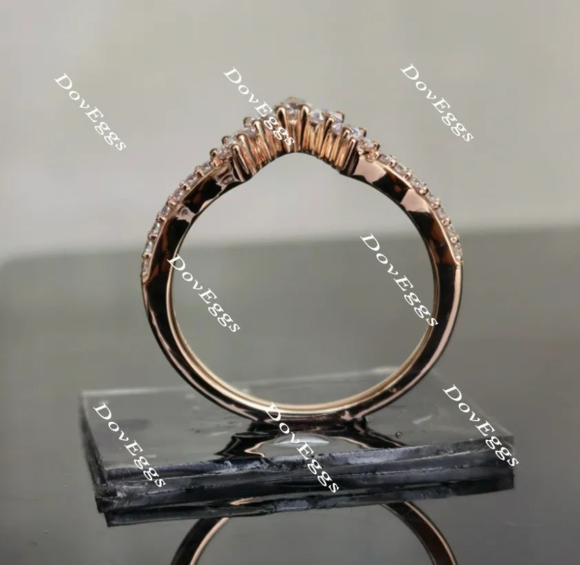 Doveggs half eternity paved moissanite/lab grown diamond wedding band(one piece of wedding band 1 only)-1.5mm band width