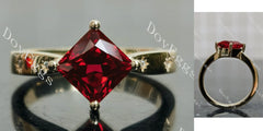 Doveggs princess star loop colored gem engagement ring