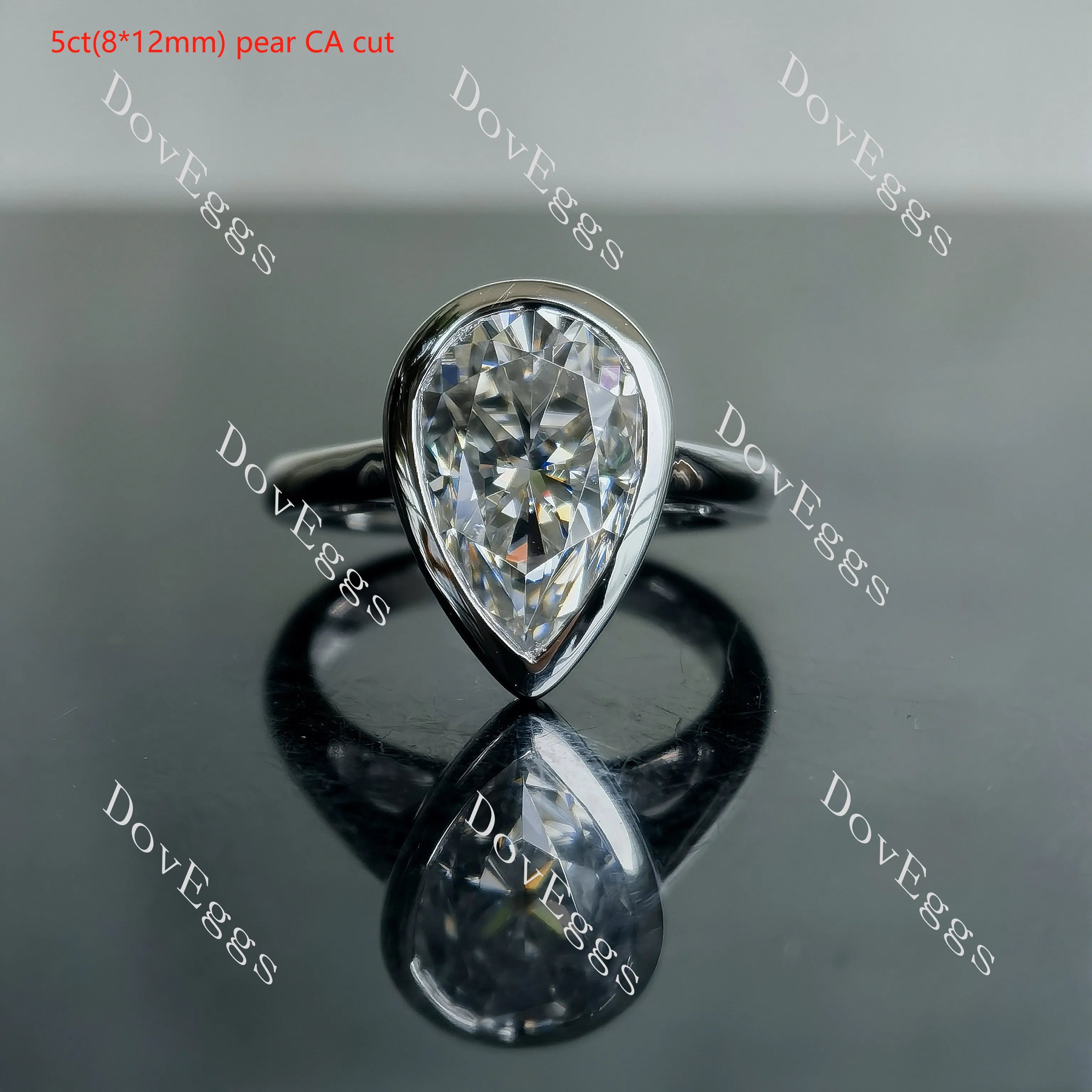 Doveggs bezel setting solitaire moissanite engagement ring