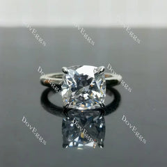 (size 5) Doveggs sterling silver gold 4ct cushion moissanite engagement ring
