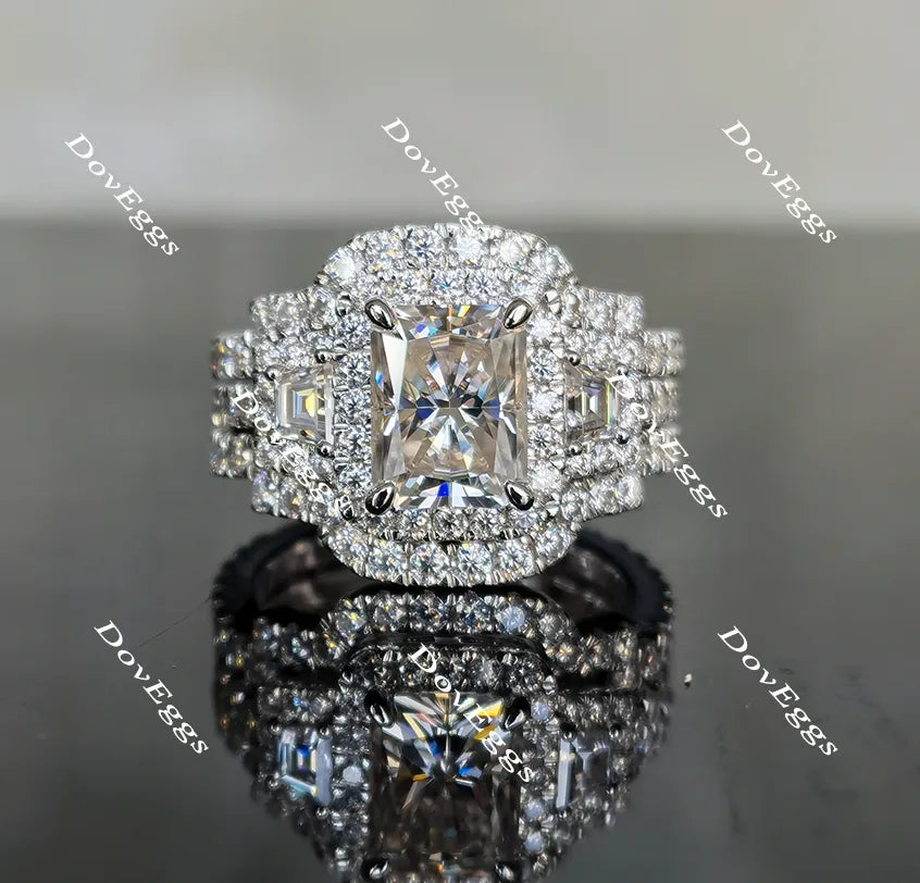 Doveggs eternity pave moissanite/lab grown diamond wedding band-2.0mm band width