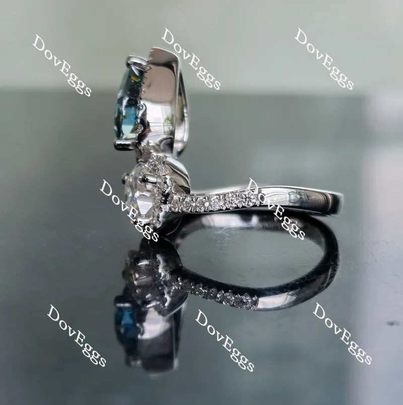 Two heart’s beat as one in memory of Robert moissanite engagement ring| Doveggs