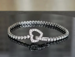 doveggs moissanite/lab grown diamond bracelet with accents 17.5cm length