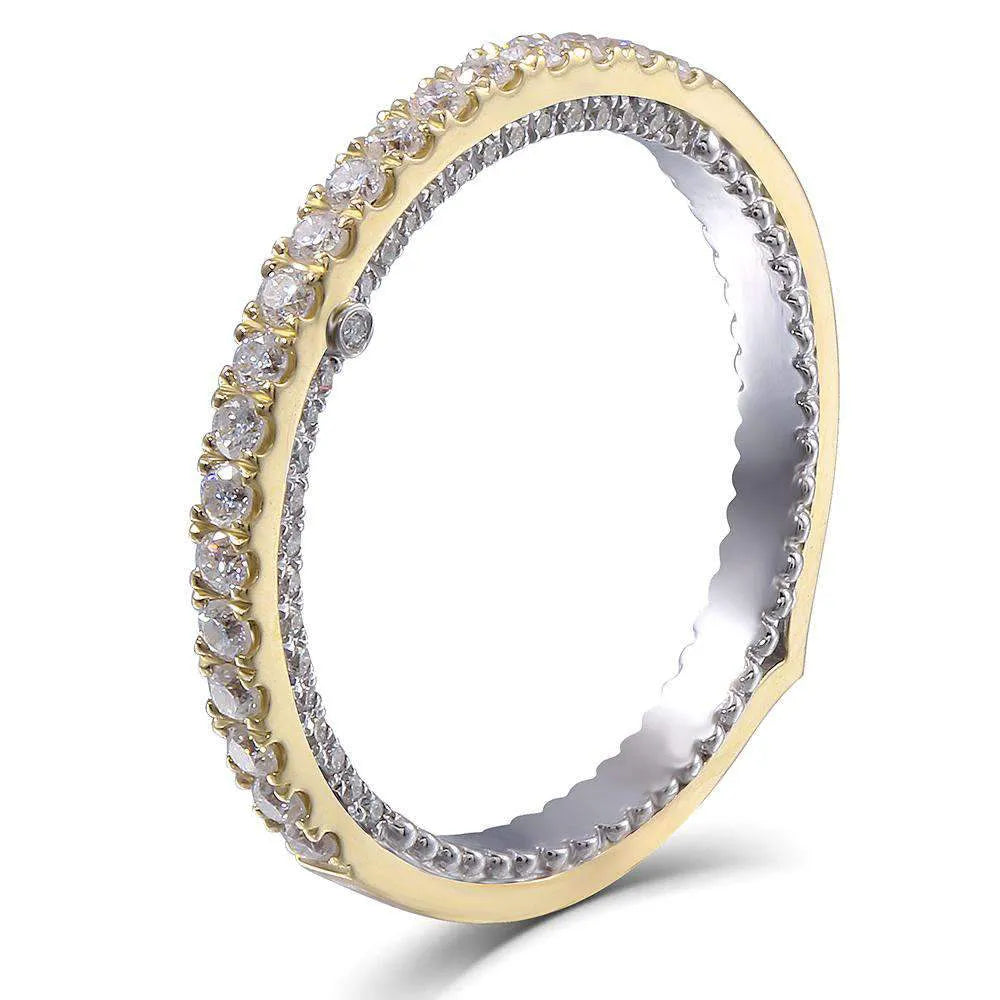 Doveggs Half eternity pave moissanite/lab diamond wedding band-2.3mm band width
