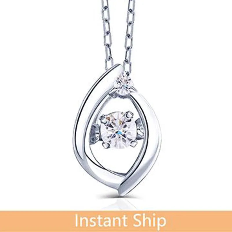 doveggs diamond 18k white gold center 0.05 carat diamond pendant necklace