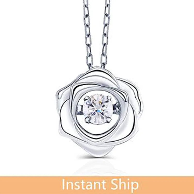 doveggs diamond 18k white gold center 0.15 carat diamond pendant necklace