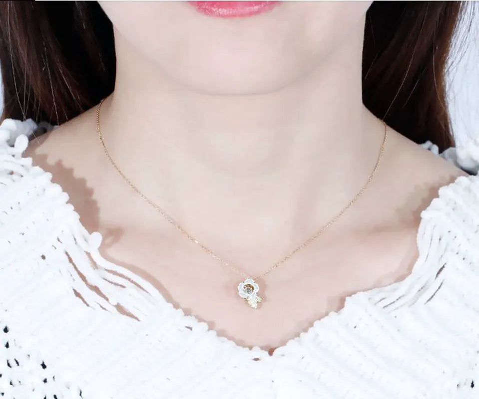 doveggs diamond 18k yellow gold center 0.1 carat diamond pendant necklace