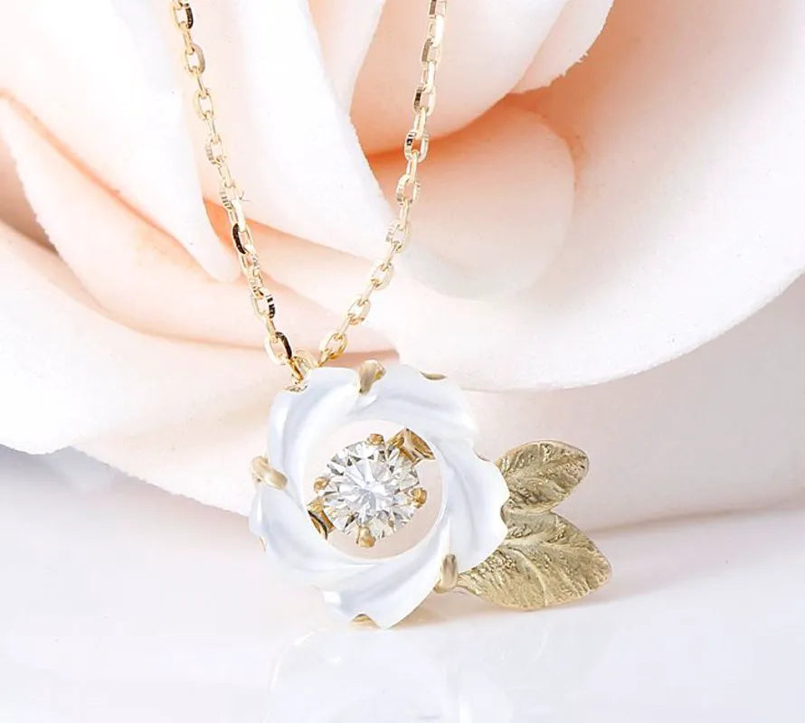 doveggs diamond 18k yellow gold center 0.1 carat diamond pendant necklace