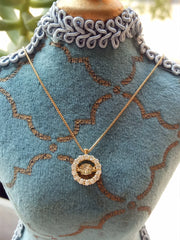 doveggs diamond 18k yellow gold center 0.18 carat diamond pendant necklace