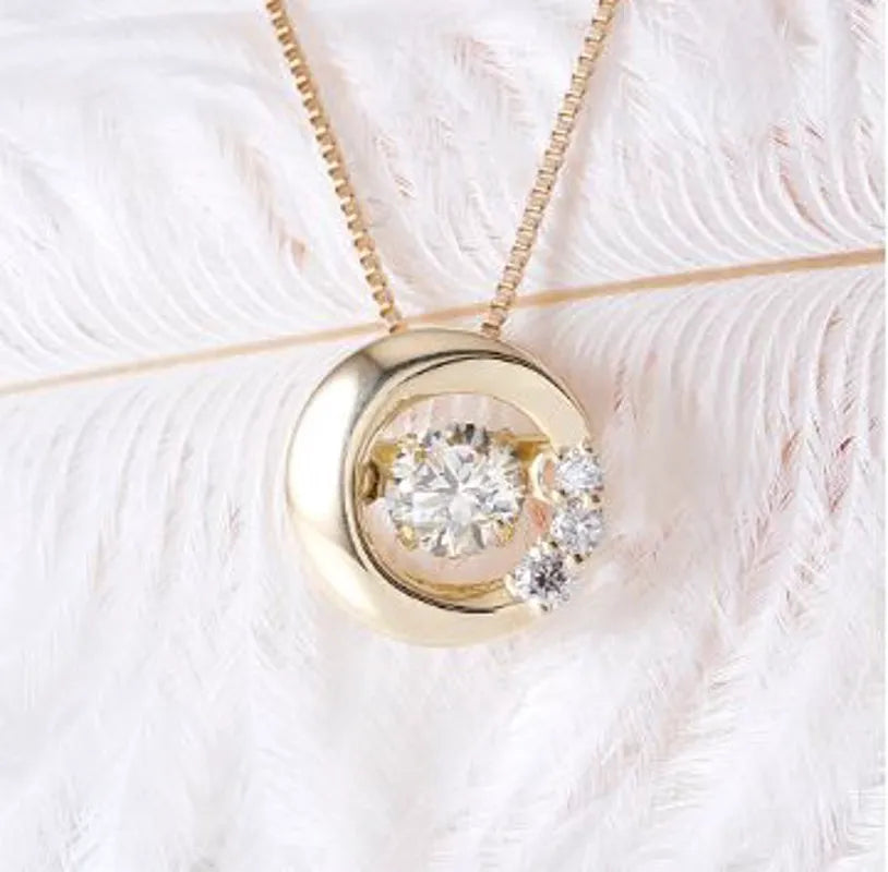 doveggs diamond 18k yellow gold center 0.2 carat diamond pendant necklace