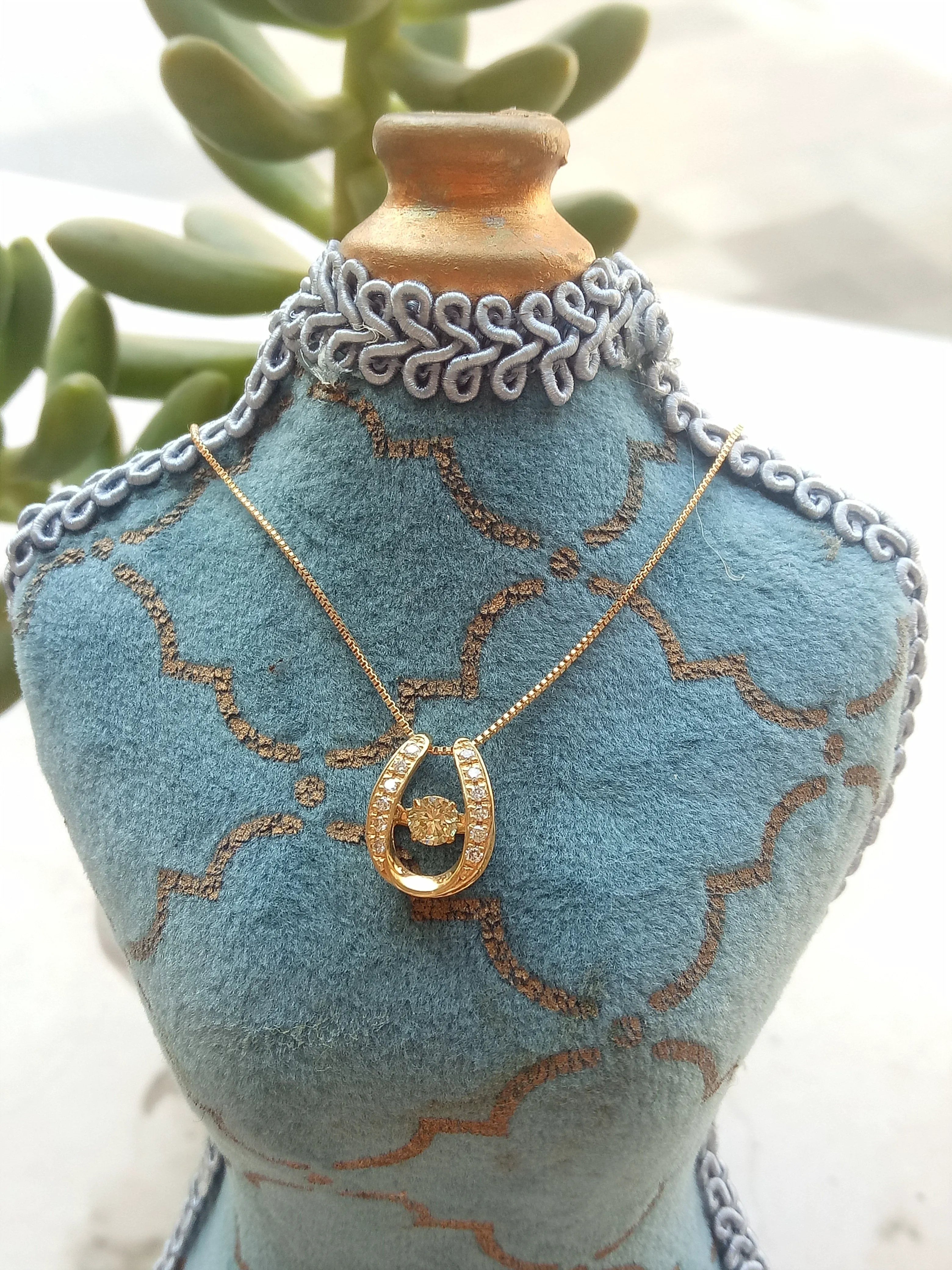 doveggs diamond 18k yellow gold center 0.2 carat diamond pendant necklace