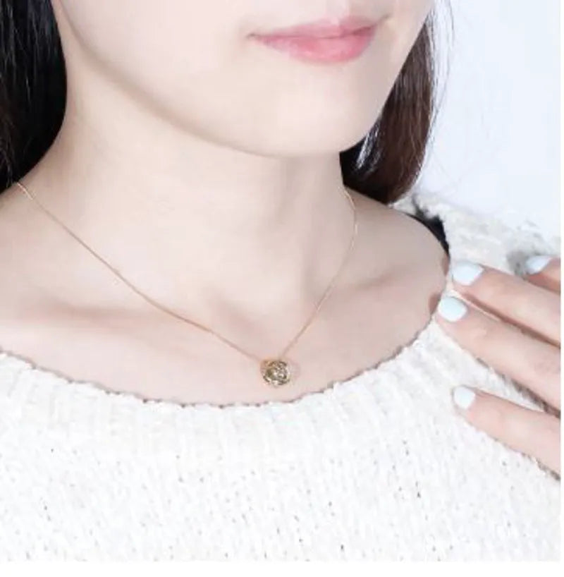 doveggs diamond 18k yellow gold center 0.2 carat diamond pendant necklace