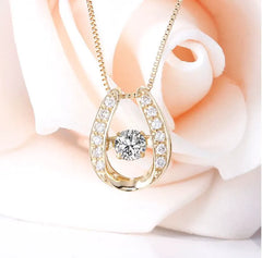doveggs diamond 18k yellow gold center 0.2 carat diamond pendant necklace