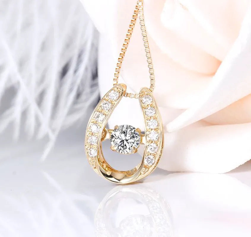 doveggs diamond 18k yellow gold center 0.2 carat diamond pendant necklace