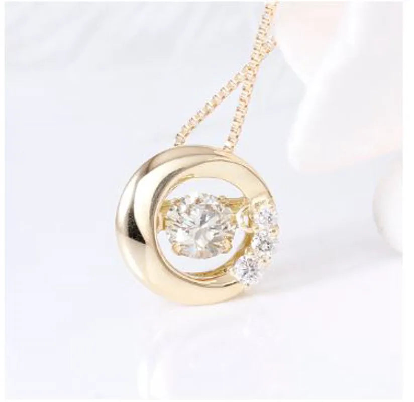 doveggs diamond 18k yellow gold center 0.2 carat diamond pendant necklace