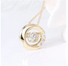 doveggs diamond 18k yellow gold center 0.2 carat diamond pendant necklace