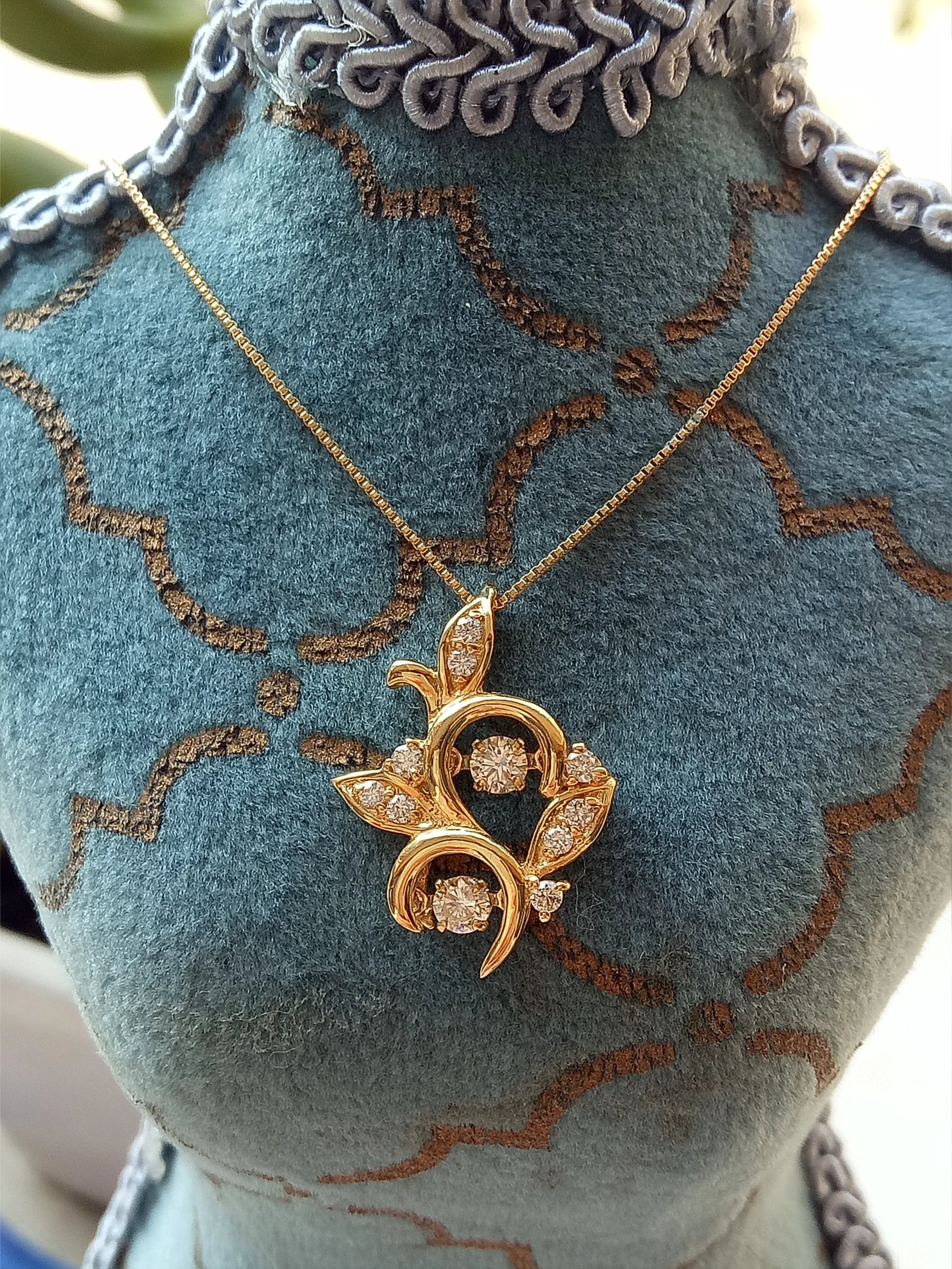 doveggs diamond pendant necklace 18k yellow gold 0.16ct diamond pendant necklace