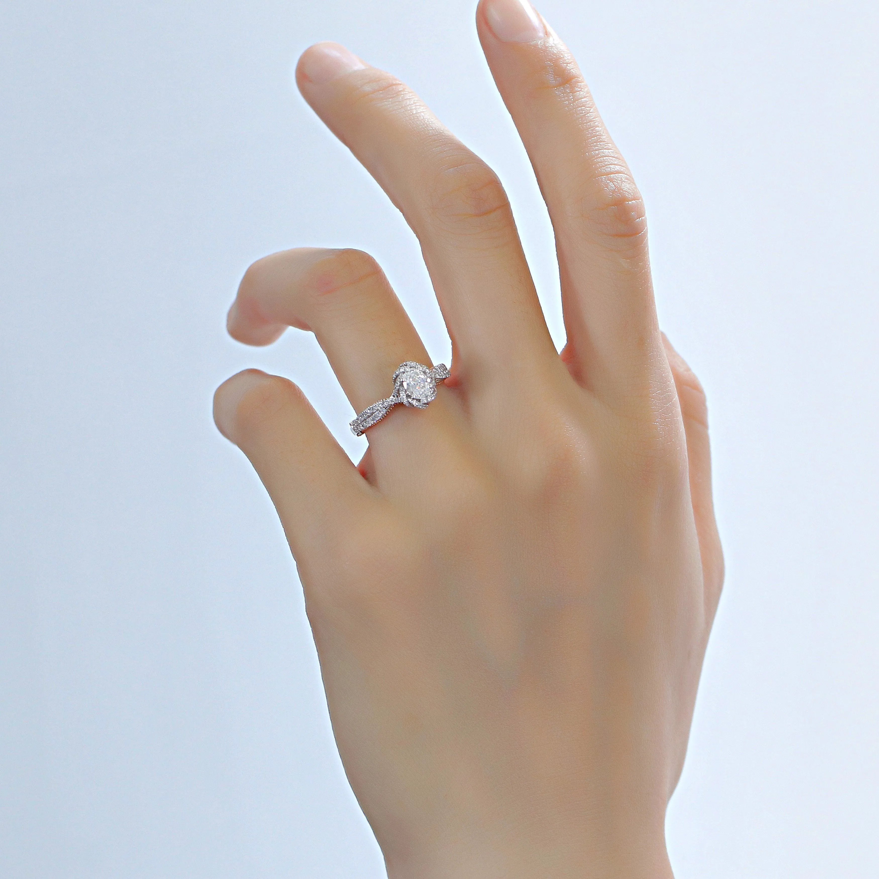 doveggs 0.5 carat oval lab created diamond engagement ring