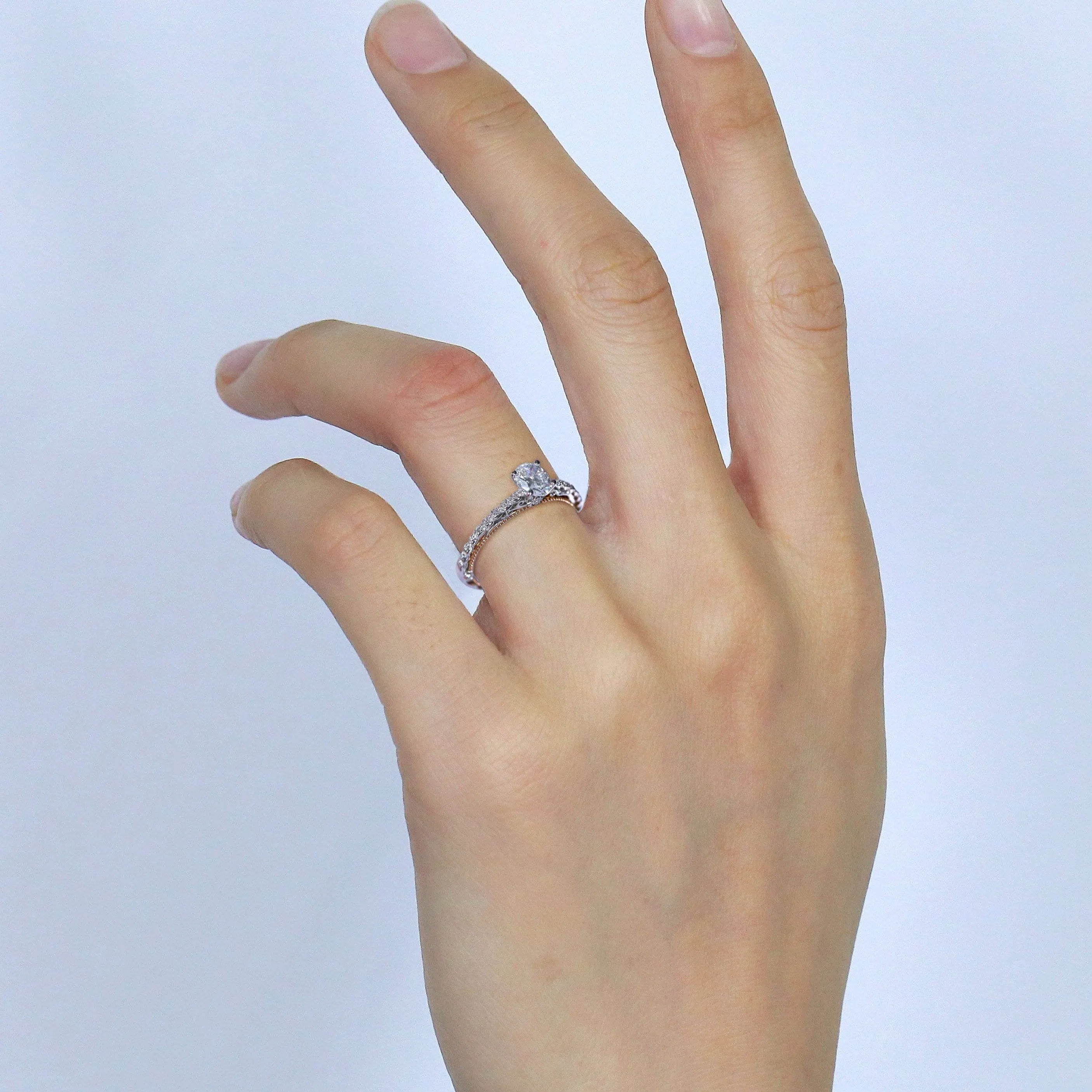 doveggs 0.5 carat oval lab created diamond engagement ring