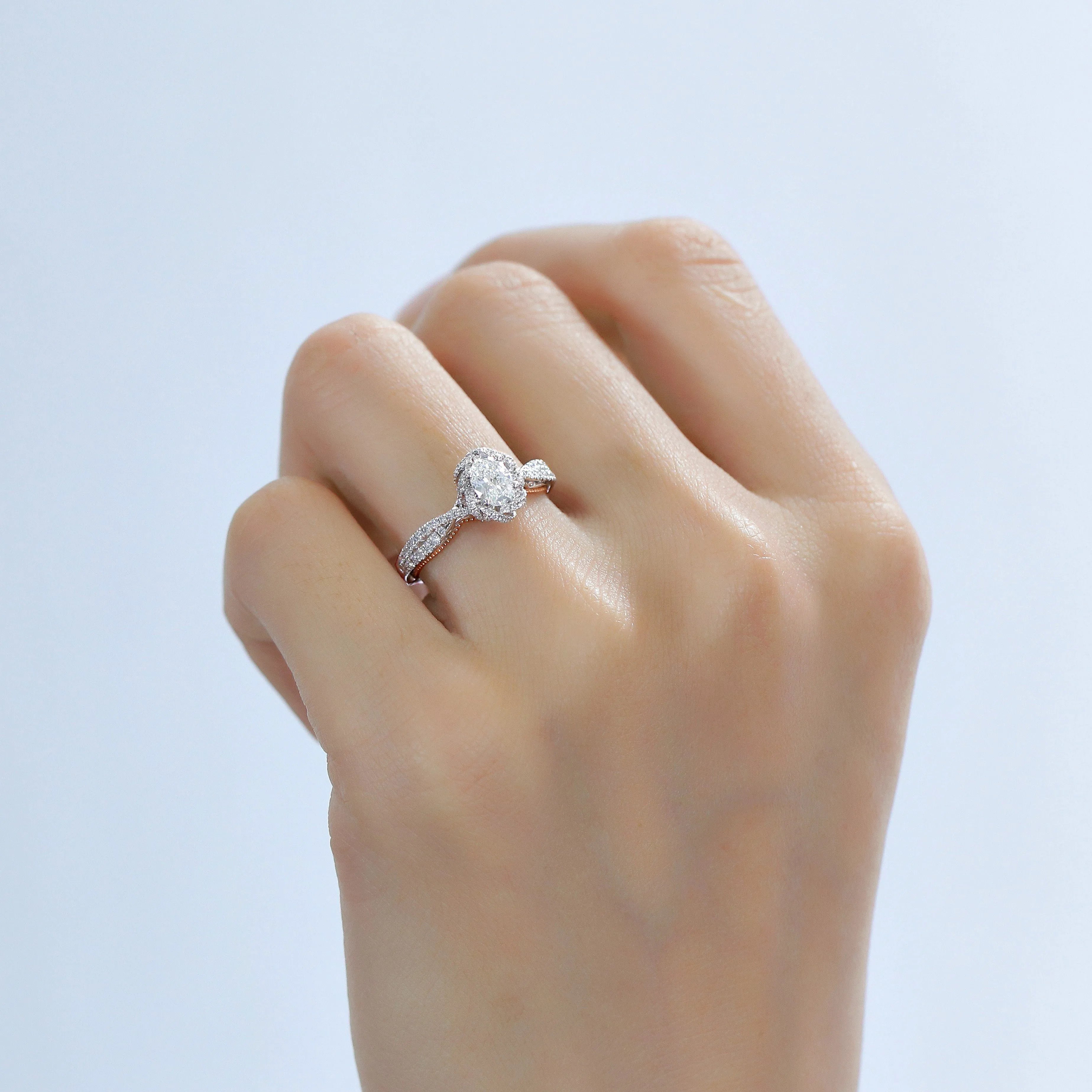 doveggs 0.5 carat oval lab created diamond engagement ring