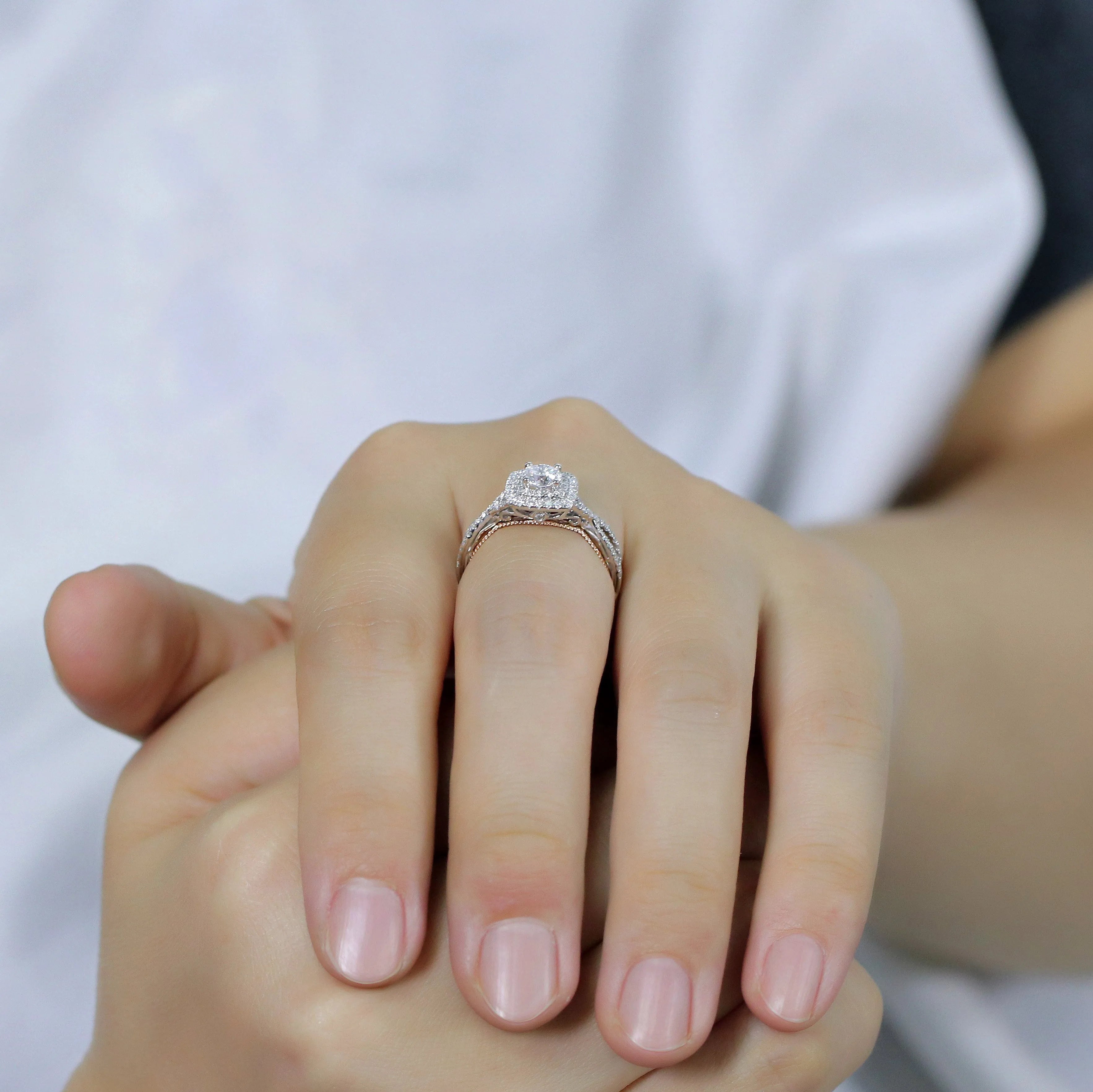 doveggs 0.5 carat round lab created diamond engagement ring
