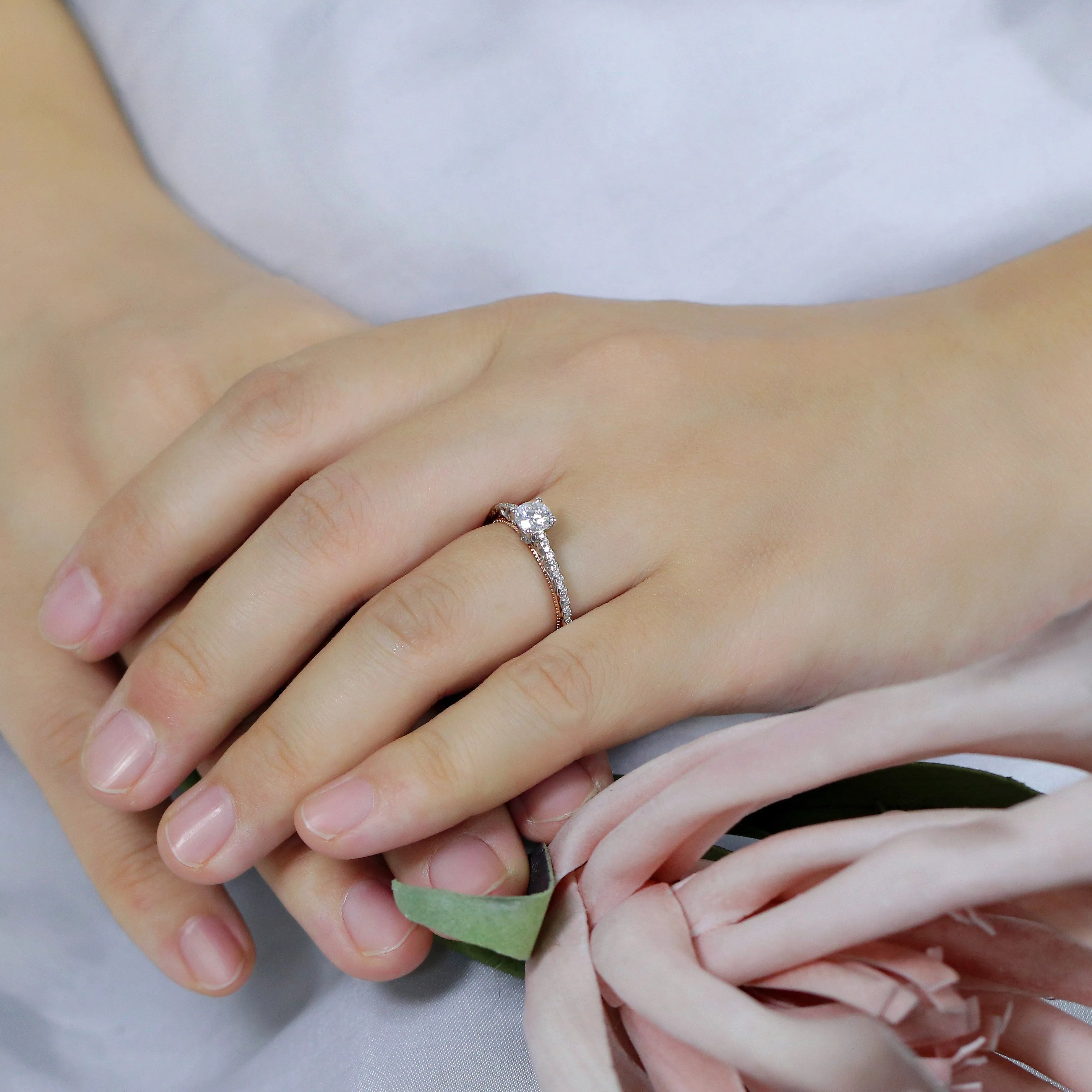 doveggs 0.6 carat round lab created diamond engagement ring