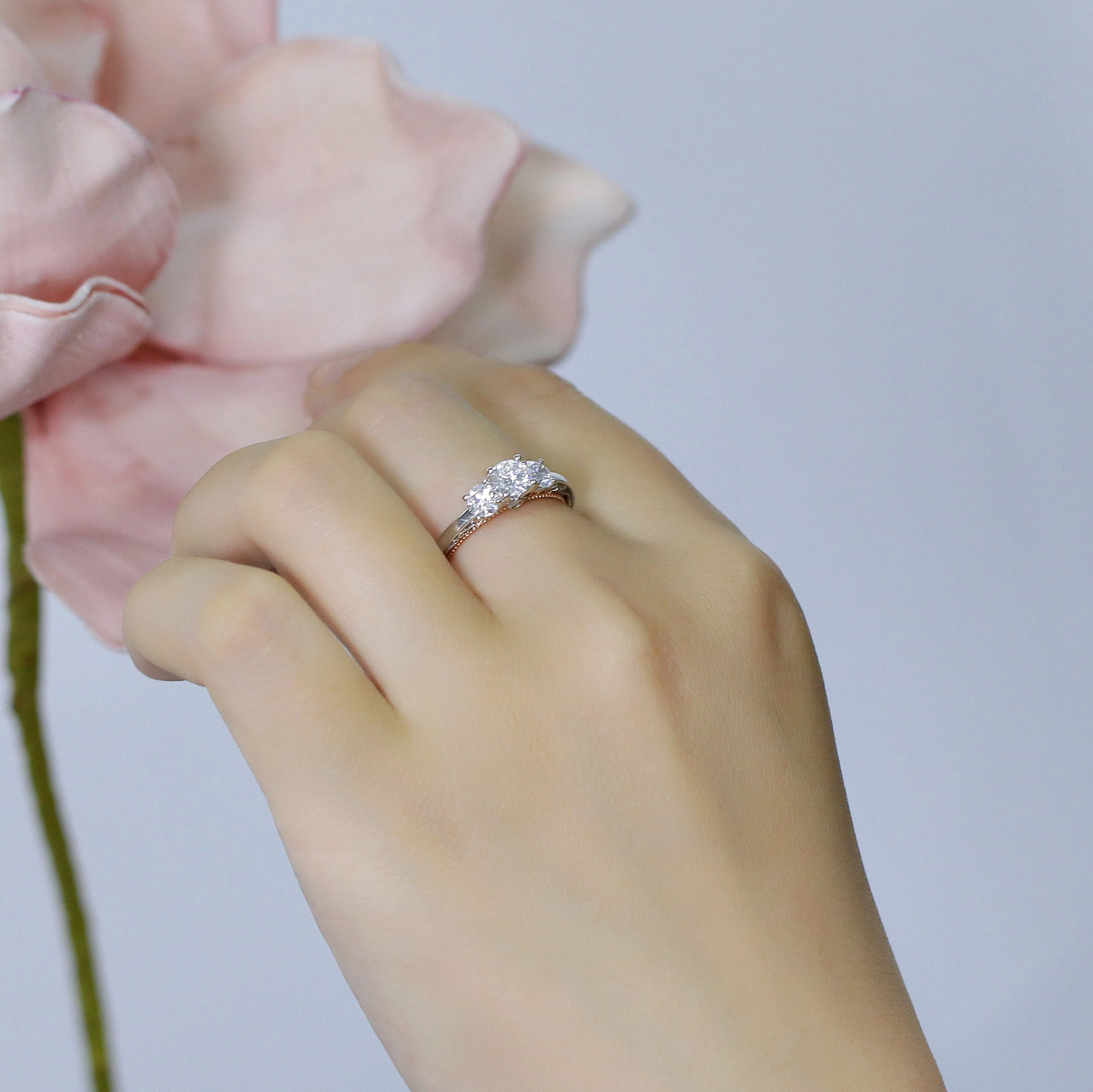 doveggs 1.1 carat round lab created diamond engagement ring