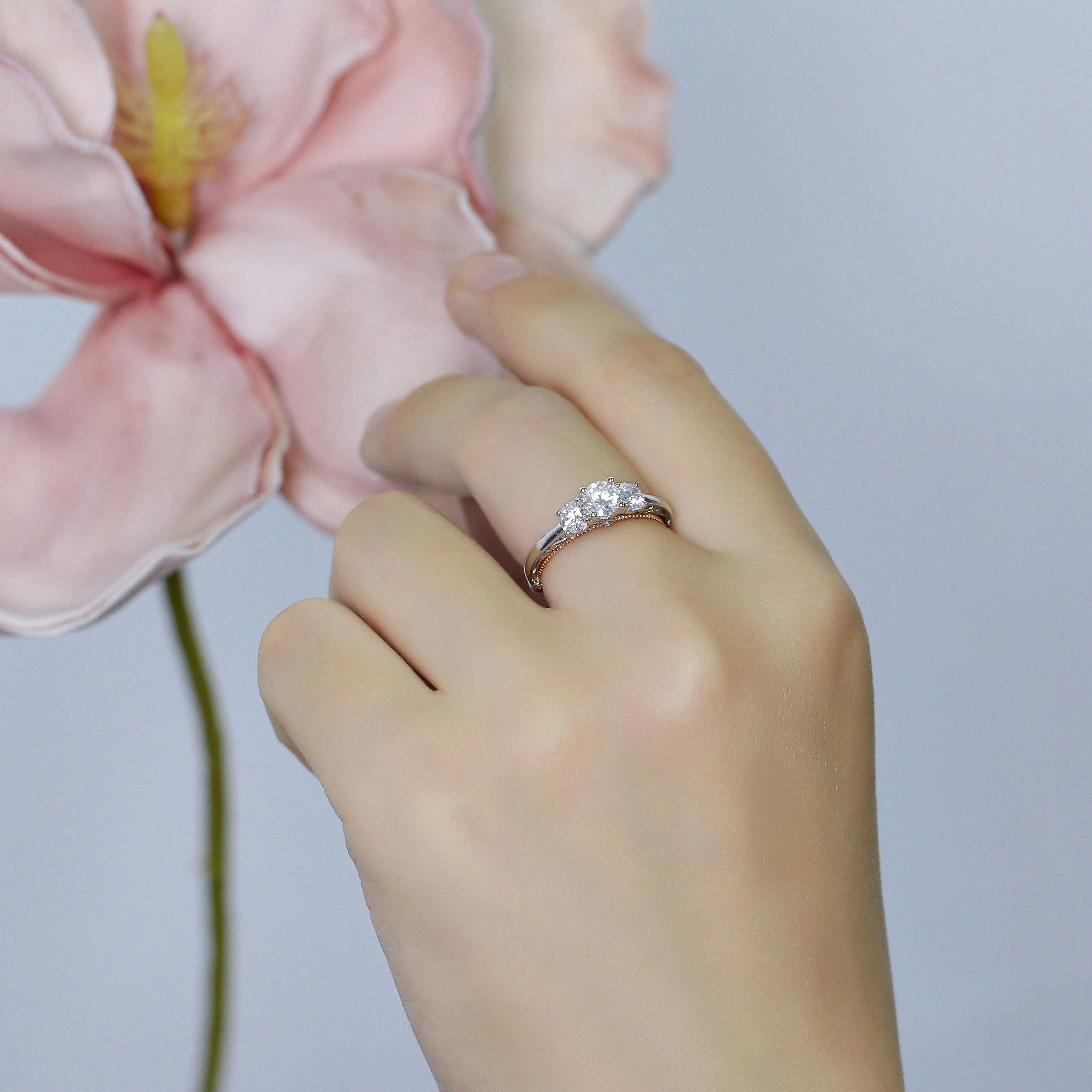doveggs 1.1 carat round lab created diamond engagement ring