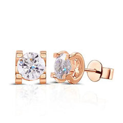 Doveggs solitaire round cut moissanite stud earrings for women