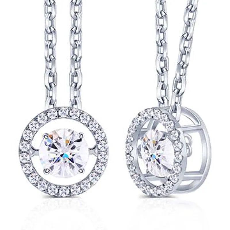 Doveggs round moissanite pendant necklace (pendant only)