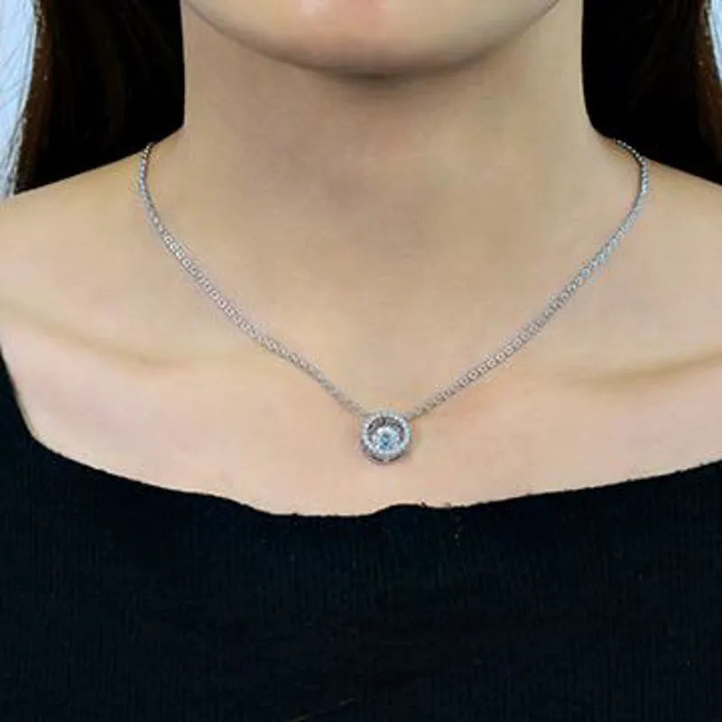 Doveggs round moissanite pendant necklace (pendant only)