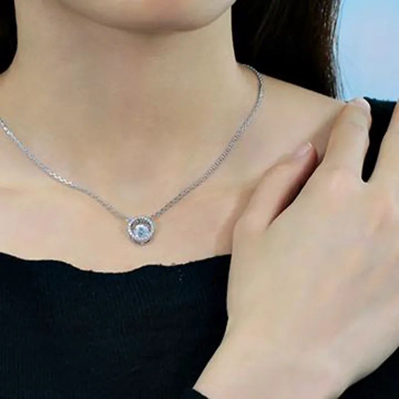 Doveggs round moissanite pendant necklace (pendant only)