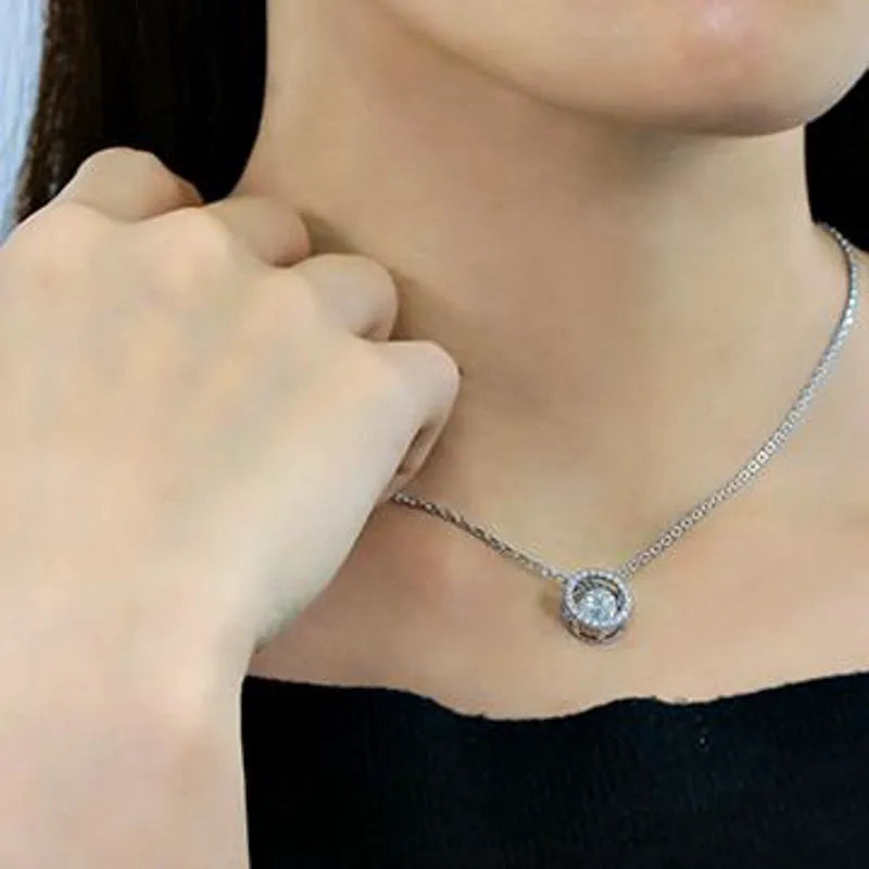 Doveggs round moissanite pendant necklace (pendant only)