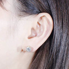 Doveggs solitaire round moissanite stud earrings for women