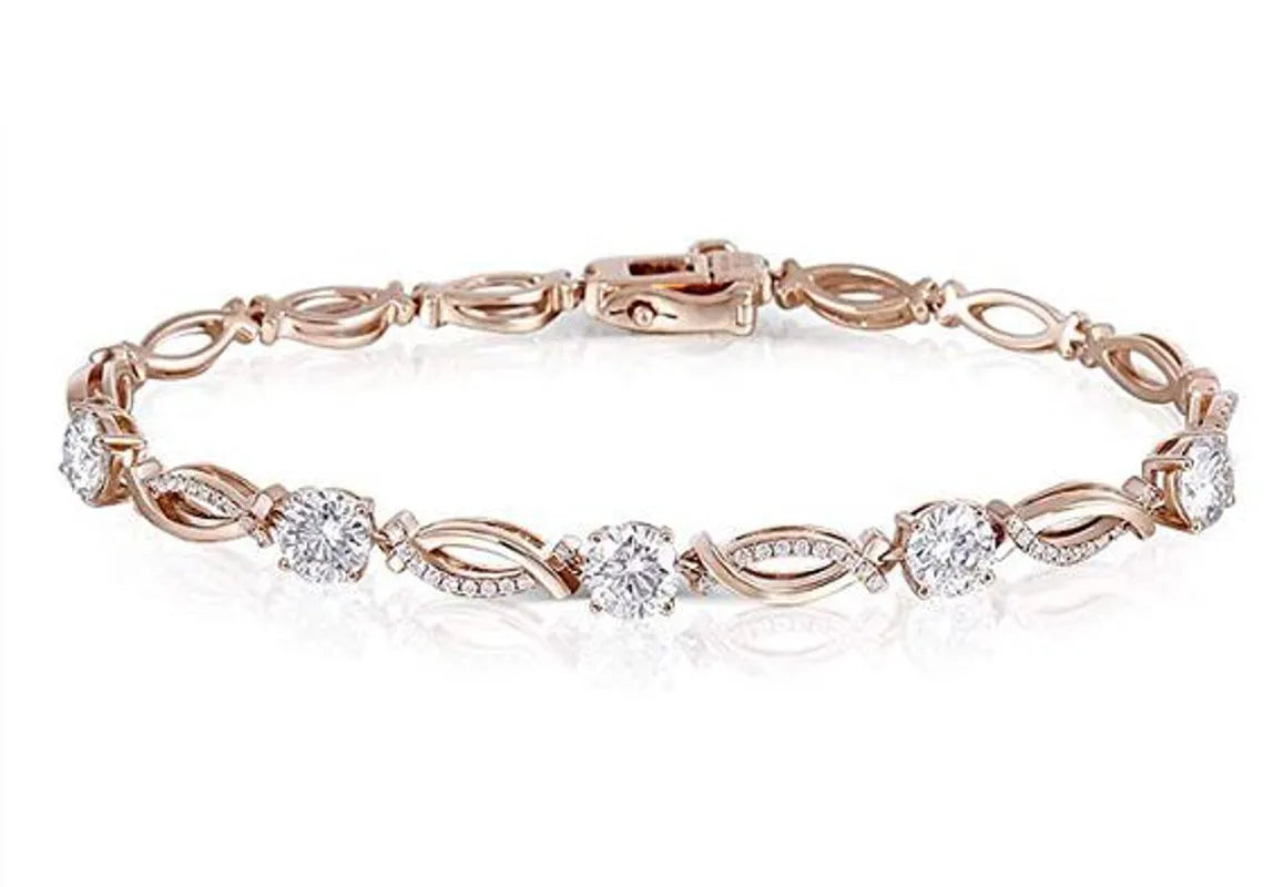 doveggs 2.5 carat moissanite/colored gem bracelet with accents 17cm length