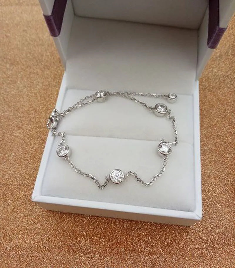 doveggs 1.25 carat bezel setting moissanite/lab grown diamond bracelet